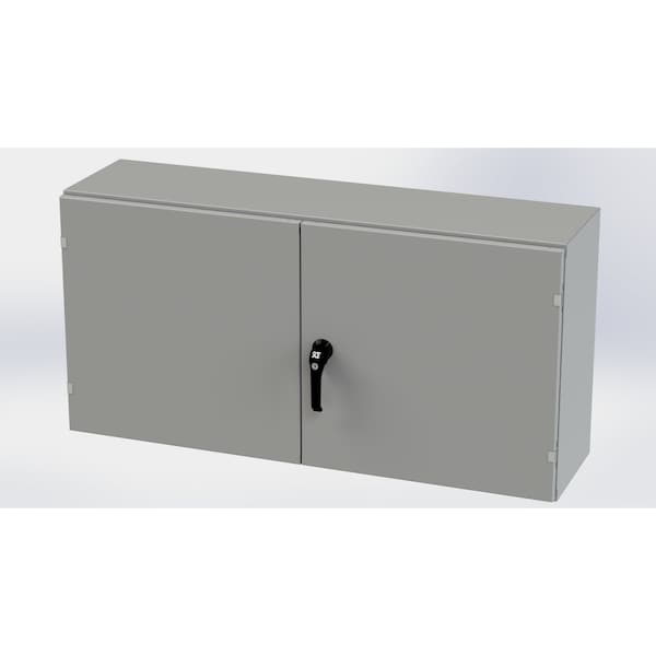 3 Point Latch with Padlock Handle Electrical Enclosures, 24 in H, 12 in D, 48 in W, NEMA 3R, 12, 13
